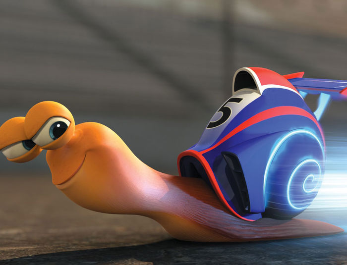 Rennschnecke Turbo träumt davon, an dem berühmten Autorennen Indy 500 teilzunehmen. Als er durch einen Unfall Super-Geschwindigkeitskräfte erlangt, rückt sein Traum in greifbare Nähe. Bild: Sender / DreamWorks Turbo / 2013 DreamWorks Animation L.L.C. 