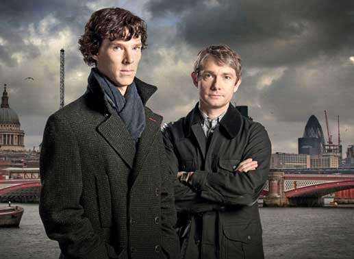 Kein Fall ist ihnen zu schwer: Sherlock Holmes (Benedict Cumberbatch, li.) und Dr. John Watson (Martin Freeman). Bild: Sender