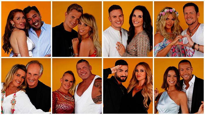 V.o.l.: Georgina Fleur, Kubilay Özdemir, Tim Sandt, Annemarie Eilfeld, Henning Merten, Denise Kappés, Diana Herold, Michael Tomatschautzki V.u.l.: Michaela Scherer, Martin Bolze, Caroline Robens, Andreas Robens, Lou, Lisha, Jennifer Lange, Andrej Mangold. Bild: Sender / TVNOW / Stefan Gregorowius