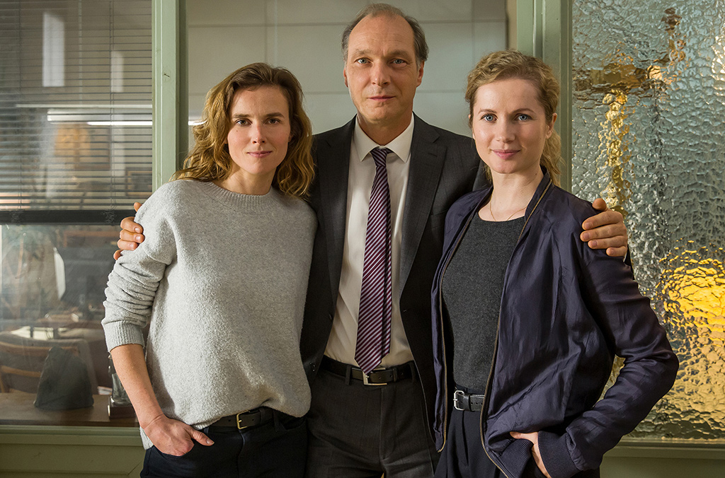 Das Dresdner Tatort-Team: Karin Gorniak (Karin Hanczewski), Peter Michael Schnabel (Martin Brambach) und Leonie 