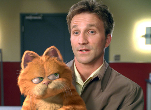 Breckin Meyer (Jon Arbuckle) mit Garfield. Bild: Sender