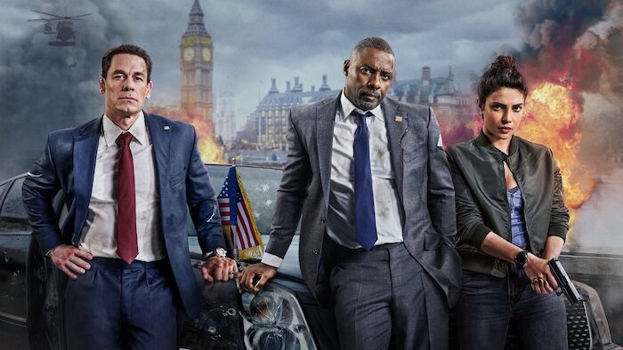 Heads of State: Will Derringer (John Cena), Sam Clarke (Idris Elba) und Noel Bisset (Priyanka Chopra Jonas) haben eine Mission: Sie wollen die Welt retten. Bild: Sender /  ZDF / Amazon Content Services LLC