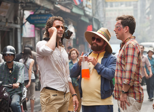 Bradley Cooper, Zach Galifianakis und Ed Helms. Bild: sky/Warner Bros. Entertainment Inc.