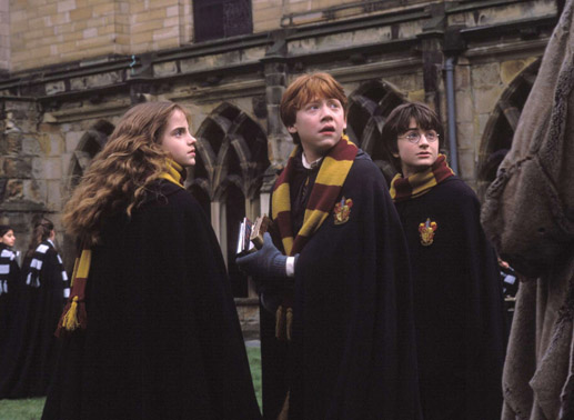 Die Zauberlehrlinge Hermione (Emma Watson), Ron (Rupert Grint) und Harry Potter (Daniel Radcliffe). Bild: Sender / © Warner Bros. Ent. Harry Potter Publishing Rights © J.K.R.