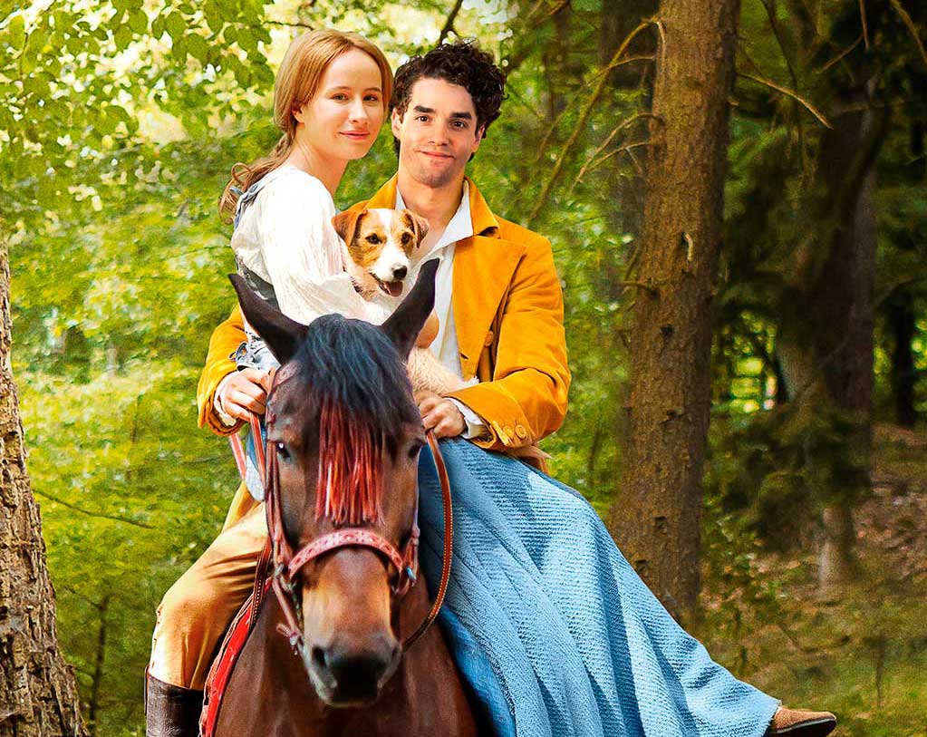 Prinz Marius (Max Befort) mit Elise (Mira Elisa Goeres) auf seinem Pferd. Bild: Sender / M / Daniela Incoronato / Aki Pfeiffer