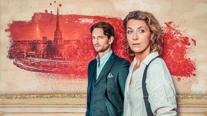 Mord in Wien: August Wittgenstein (Carl-Albrecht Nassau), Caroline Frank (Franziska Malzer). Bild: Sender / [M]ORF / [M] J. Landsiedl [F] R. Zach-Kiesling