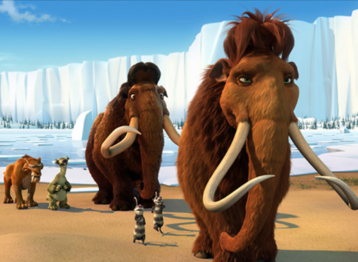 Manni, der vermeintlich letzte seiner Art, trifft auf Mammutdame Ellie, die sich den unerschrockenen Abenteurern anschließt. Bild: Sender
